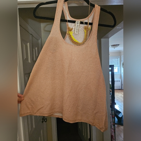 NWT Aratta Tan Sleeveless Tank Top w/ Attached Neck Piece - Picture 5 of 5